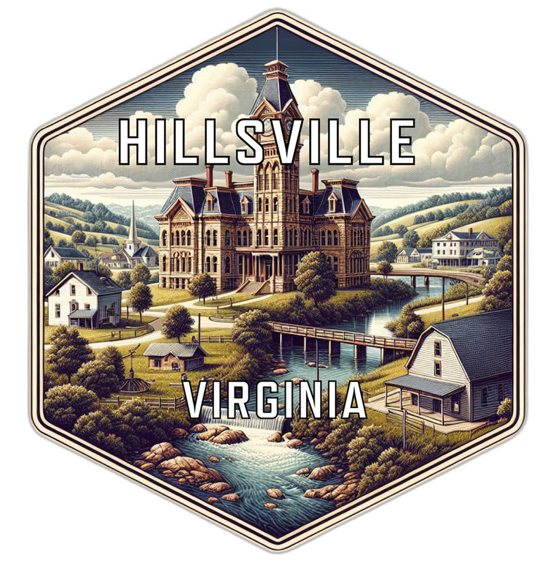 Hillsville Virginia Travel Destination Souvenir Vinyl Decal Sticker 2-Inch