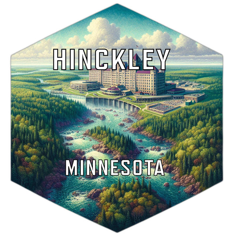 Hinckley Minnesota Souvenir Travel Destination Die Cut Hexagon Fridge Magnet 2-Inch