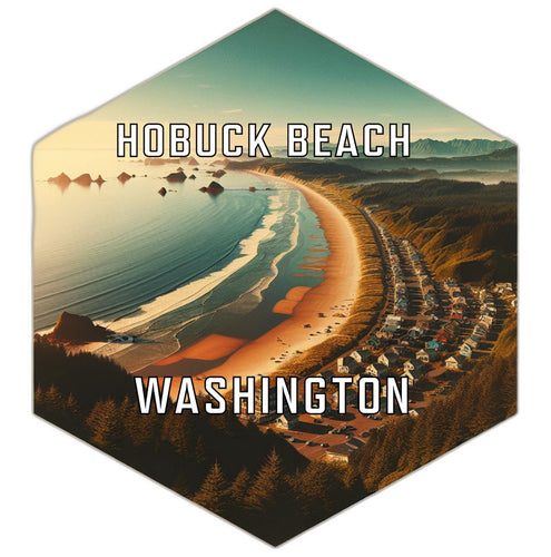 Hobuck Beach Washington Souvenir Travel Destination Die Cut Hexagon Fridge Magnet 2-Inch