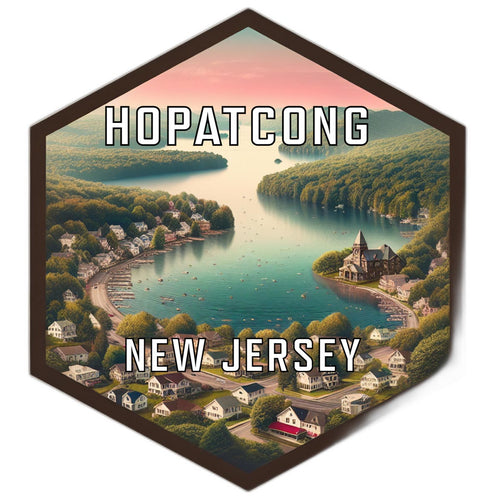 Hopatcong New Jersey Souvenir Travel Destination Die Cut Hexagon Fridge Magnet 2-Inch