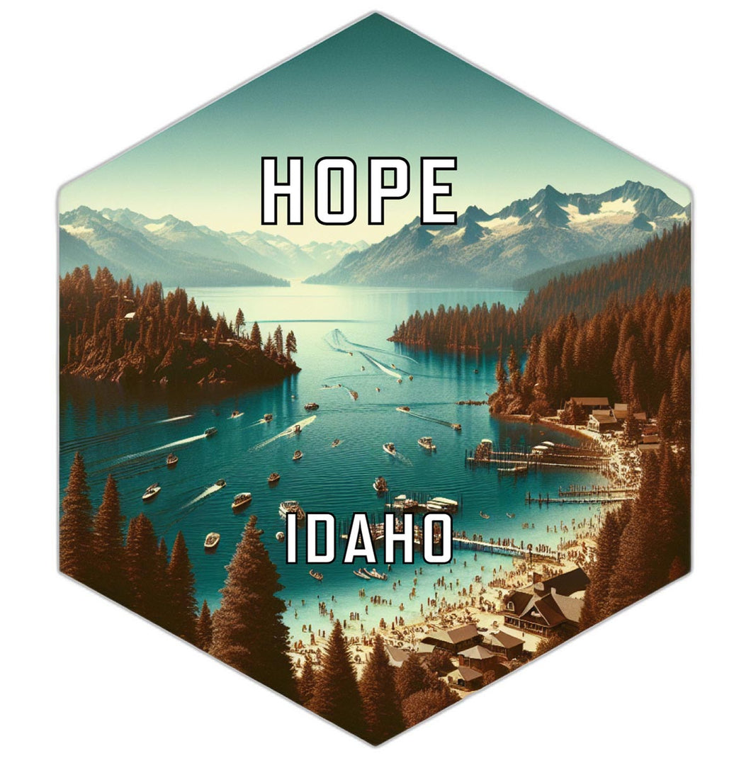Hope Idaho Souvenir Travel Destination Die Cut Hexagon Fridge Magnet 2-Inch