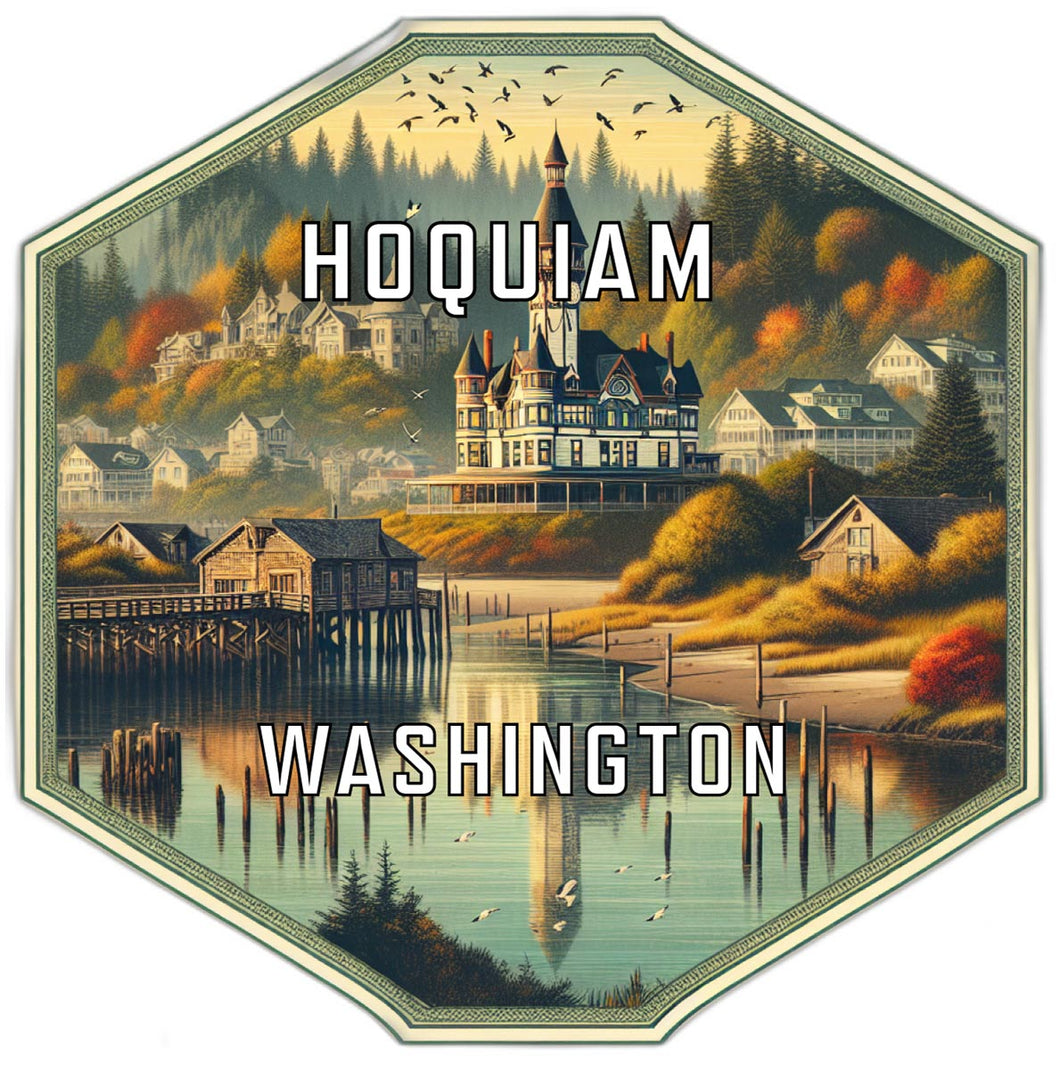 Hoquiam Washington Souvenir Travel Destination Die Cut Hexagon Fridge Magnet 2-Inch