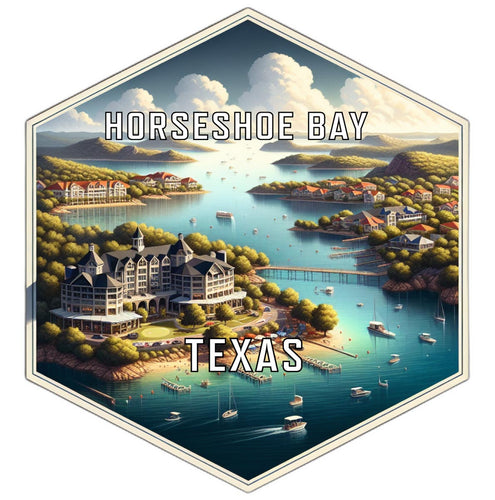 Horseshoe Bay Texas Souvenir Travel Destination Die Cut Hexagon Fridge Magnet 2-Inch