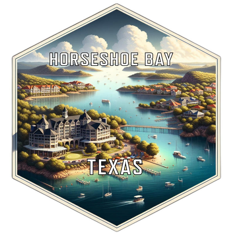 Horseshoe Bay Texas Souvenir Travel Destination Die Cut Hexagon Fridge Magnet 2-Inch
