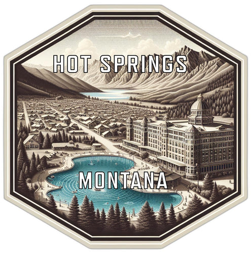 Hot Springs Montana Souvenir Travel Destination Die Cut Hexagon Fridge Magnet 2-Inch