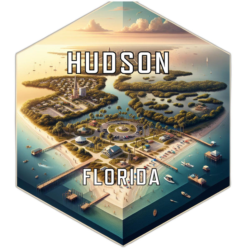 Hudson Florida Travel Destination Souvenir Vinyl Decal Sticker 2-Inch