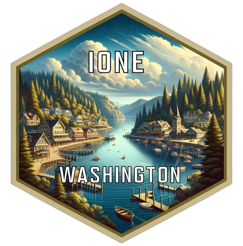 Ione Washington Souvenir Travel Destination Die Cut Hexagon Fridge Magnet 2-Inch