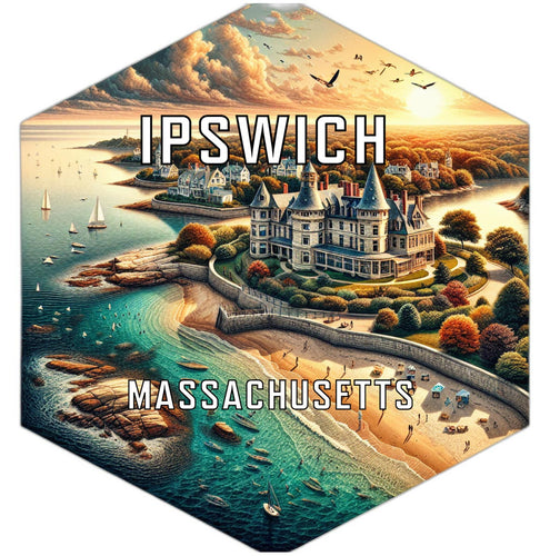 Ipswich Massachusetts Travel Destination Souvenir Vinyl Decal Sticker 4-Inch