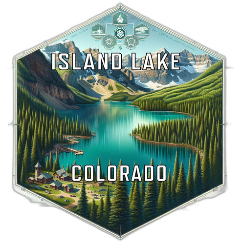 Island Lake Colorado Travel Destination Souvenir Vinyl Decal Sticker 6-Inch