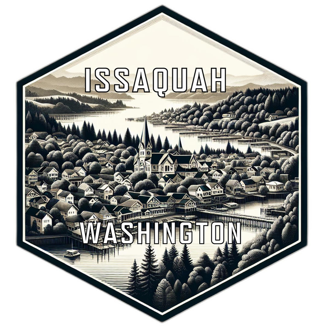 Issaquah Washington Souvenir Travel Destination Die Cut Hexagon Fridge Magnet 6-Inch