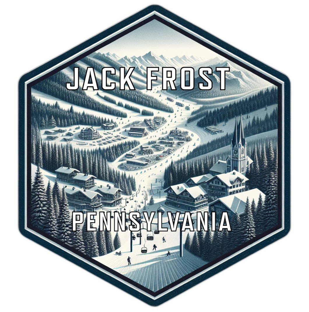Jack Frost Pennsylvania Souvenir Travel Destination Die Cut Hexagon Fridge Magnet 6-Inch
