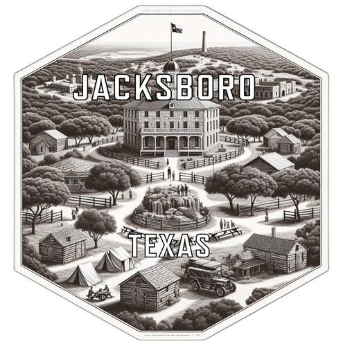 Jacksboro Texas Souvenir Travel Destination Die Cut Hexagon Fridge Magnet 2-Inch