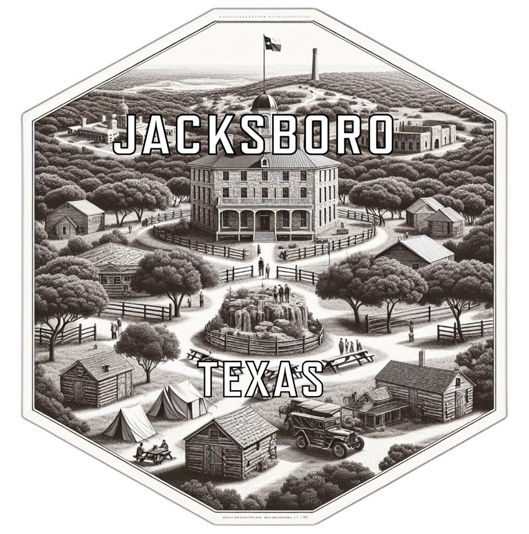 Jacksboro Texas Souvenir Travel Destination Die Cut Hexagon Fridge Magnet 2-Inch
