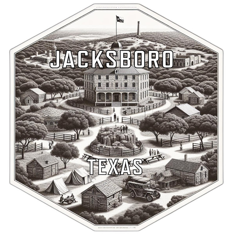 Jacksboro Texas Souvenir Travel Destination Die Cut Hexagon Fridge Magnet 2-Inch