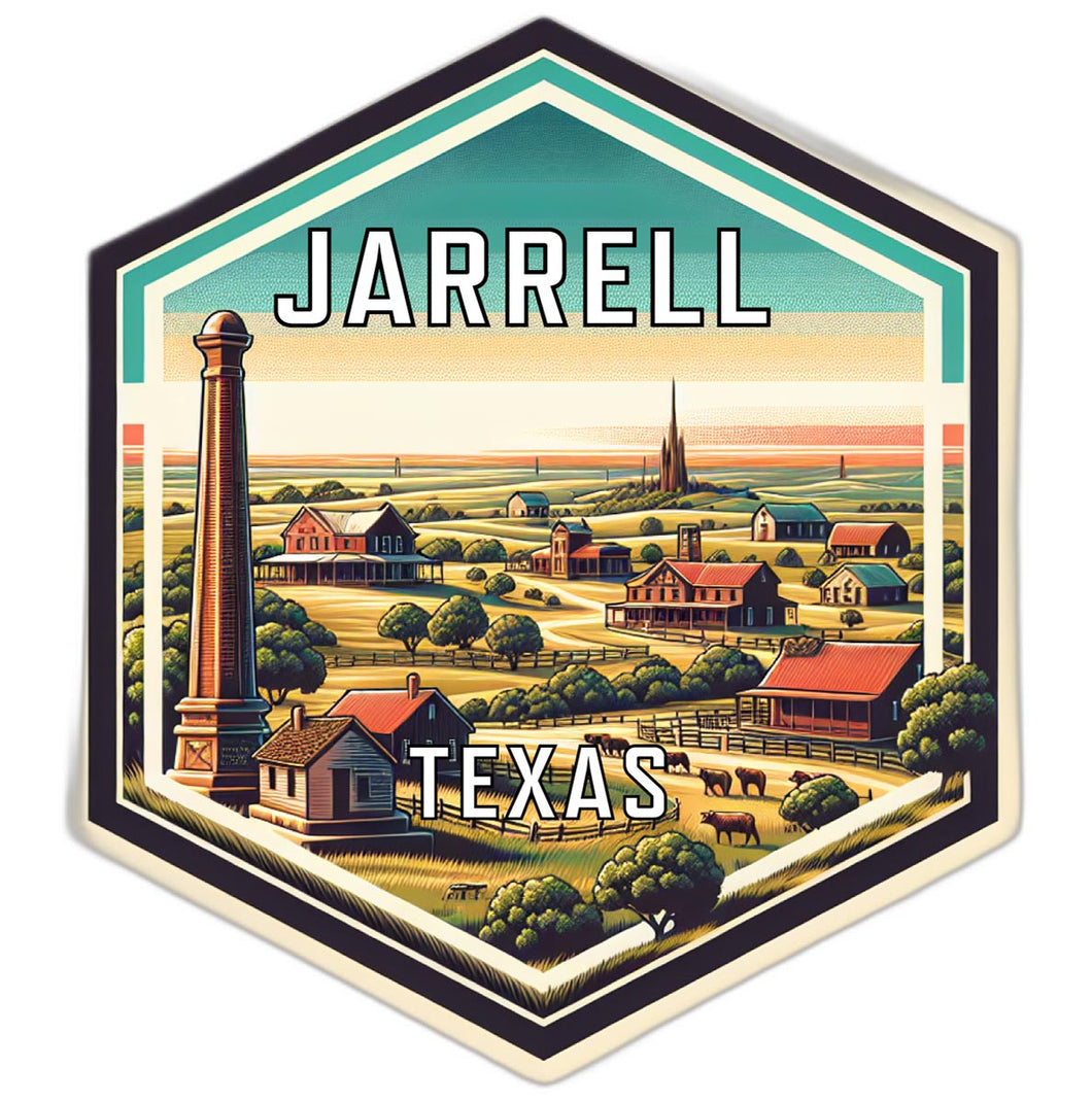 Jarrell Texas Souvenir Travel Destination Die Cut Hexagon Fridge Magnet 2-Inch