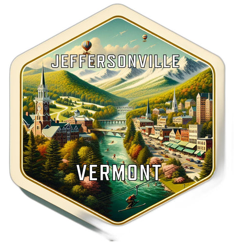 Jeffersonville Vermont Travel Destination Souvenir Vinyl Decal Sticker 6-Inch