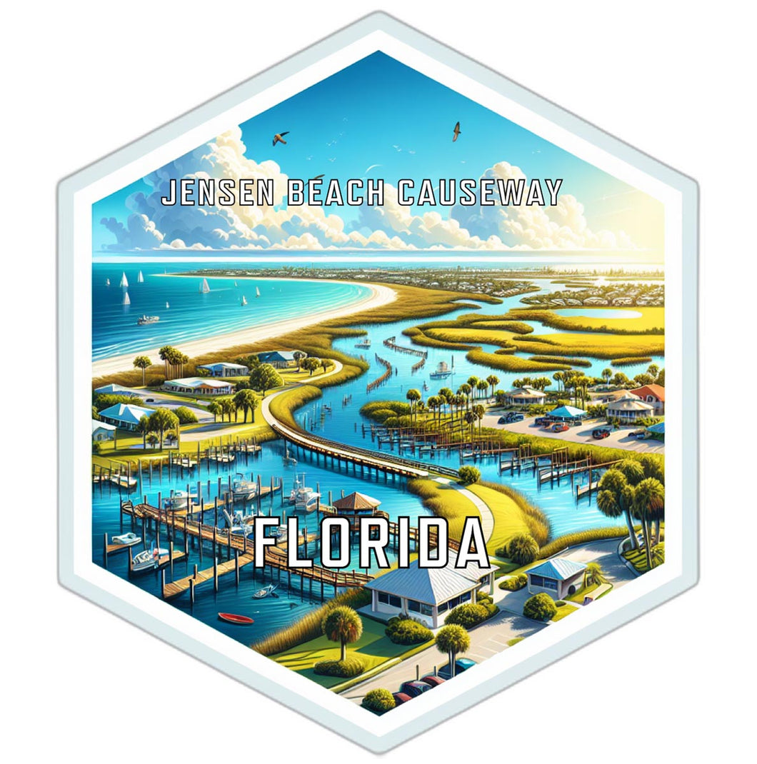 Jensen Beach Causeway Florida Travel Destination Souvenir Vinyl Decal Sticker 2-Inch