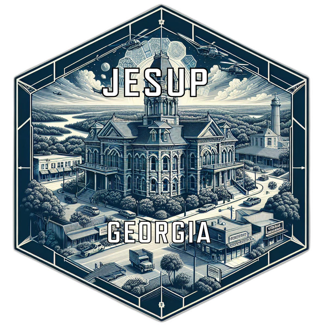Jesup Georgia Souvenir Travel Destination Die Cut Hexagon Fridge Magnet 2-Inch