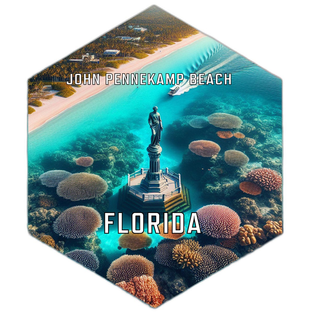 John Pennekamp Beach Florida Travel Destination Souvenir Vinyl Decal Sticker 2-Inch