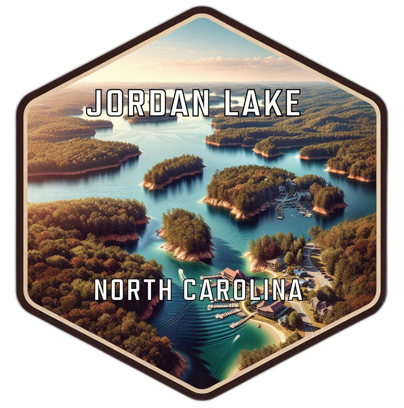Jordan Lake North Carolina Souvenir Travel Destination Die Cut Hexagon Fridge Magnet 2-Inch