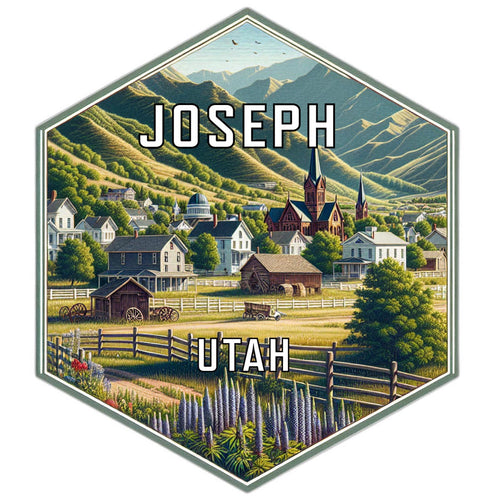 Joseph Utah Souvenir Travel Destination Die Cut Hexagon Fridge Magnet 2-Inch