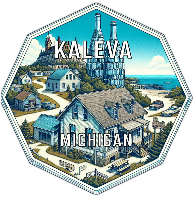 Kaleva Michigan Souvenir Travel Destination Die Cut Hexagon Fridge Magnet 2-Inch