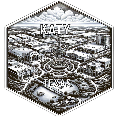 Katy Texas Souvenir Travel Destination Die Cut Hexagon Fridge Magnet 6-Inch