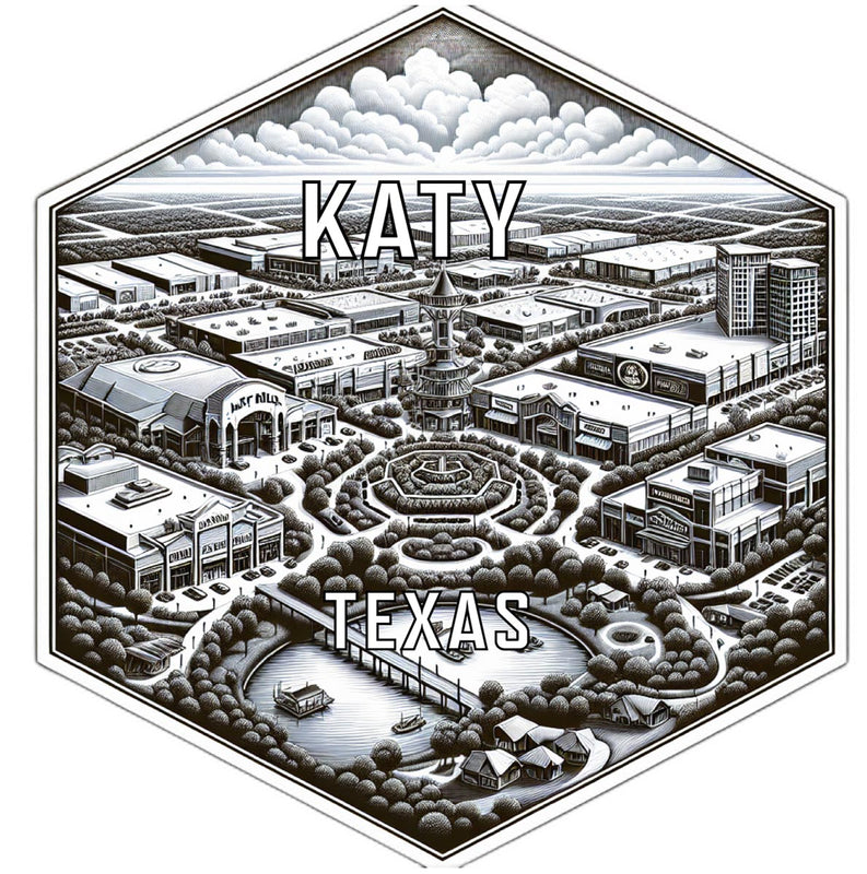 Katy Texas Souvenir Travel Destination Die Cut Hexagon Fridge Magnet 6-Inch