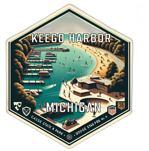 Keego Harbor Michigan Travel Destination Souvenir Vinyl Decal Sticker 2-Inch