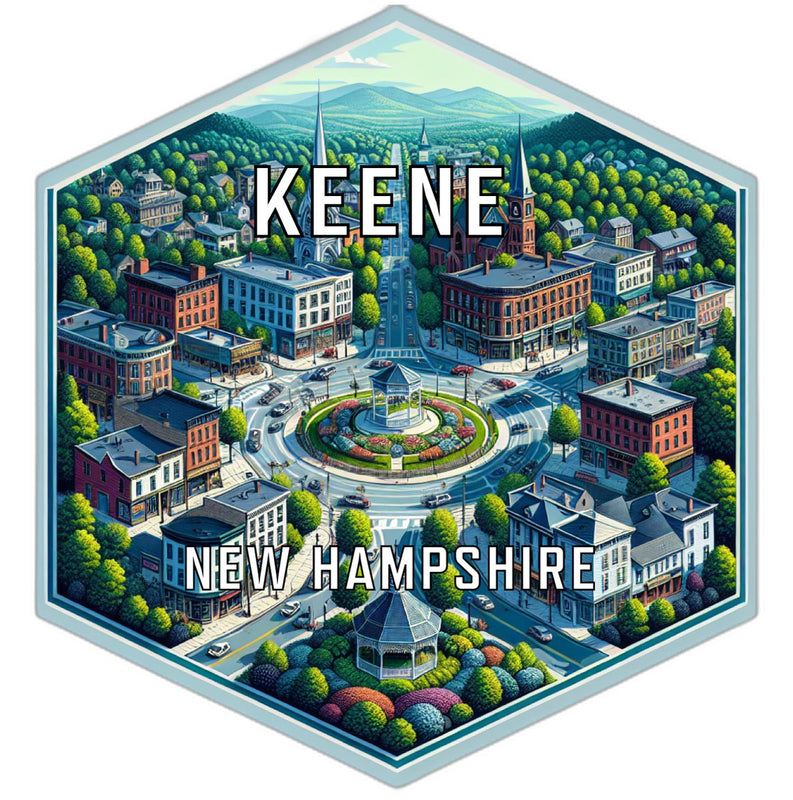 Keene New Hampshire Travel Destination Souvenir Vinyl Decal Sticker 2-Inch