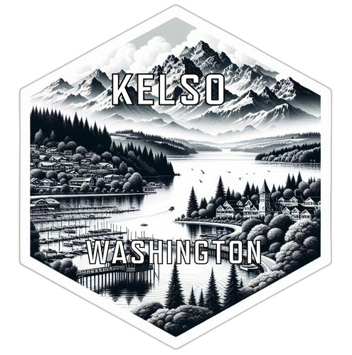 Kelso Washington Souvenir Travel Destination Die Cut Hexagon Fridge Magnet 2-Inch