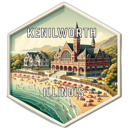 Kenilworth Illinois Travel Destination Souvenir Vinyl Decal Sticker 4-Inch