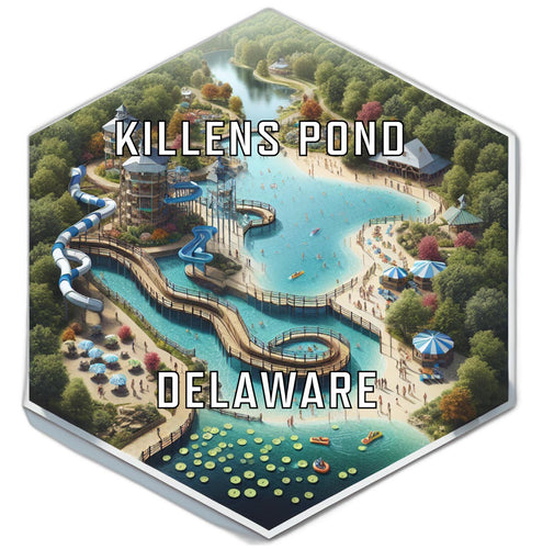 Killens Pond Delaware Souvenir Travel Destination Die Cut Hexagon Fridge Magnet 2-Inch
