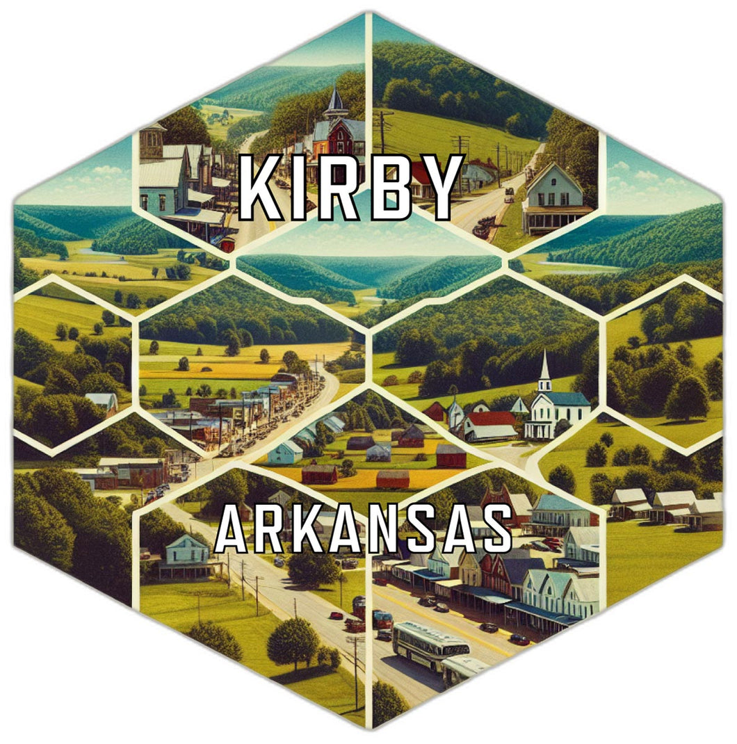 Kirby Arkansas Souvenir Travel Destination Die Cut Hexagon Fridge Magnet 6-Inch