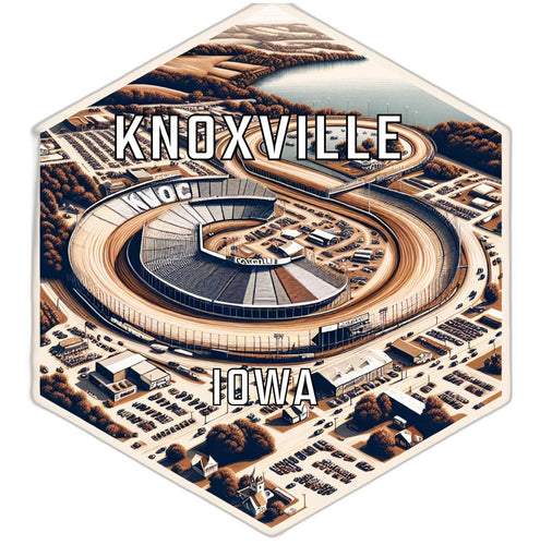 Knoxville Iowa Souvenir Travel Destination Die Cut Hexagon Fridge Magnet 2-Inch