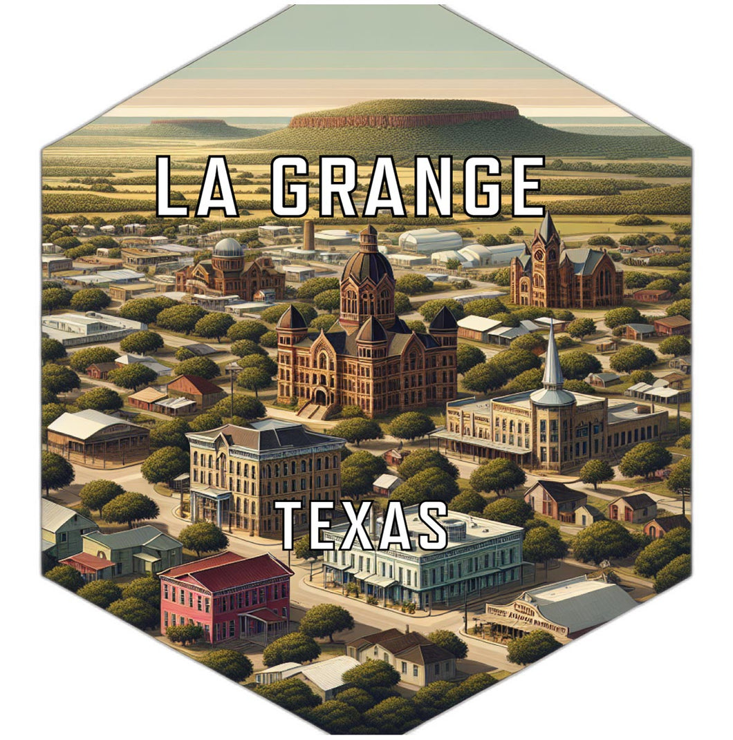 La Grange Texas Souvenir Travel Destination Die Cut Hexagon Fridge Magnet 2-Inch