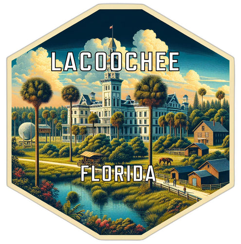 Lacoochee Florida Souvenir Travel Destination Die Cut Hexagon Fridge Magnet 2-Inch