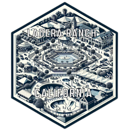 Ladera Ranch California Souvenir Travel Destination Die Cut Hexagon Fridge Magnet 2-Inch