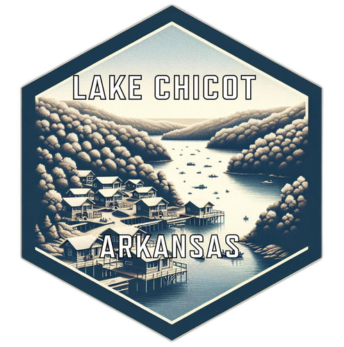 Lake Chicot Arkansas Souvenir Travel Destination Die Cut Hexagon Fridge Magnet 6-Inch