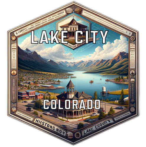 Lake City Colorado Souvenir Travel Destination Die Cut Hexagon Fridge Magnet 2-Inch