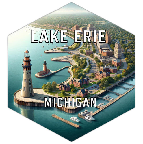Lake Erie Michigan Travel Destination Souvenir Vinyl Decal Sticker 6-Inch