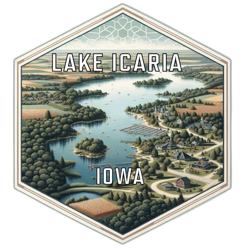 Lake Icaria Iowa Travel Destination Souvenir Vinyl Decal Sticker 2-Inch