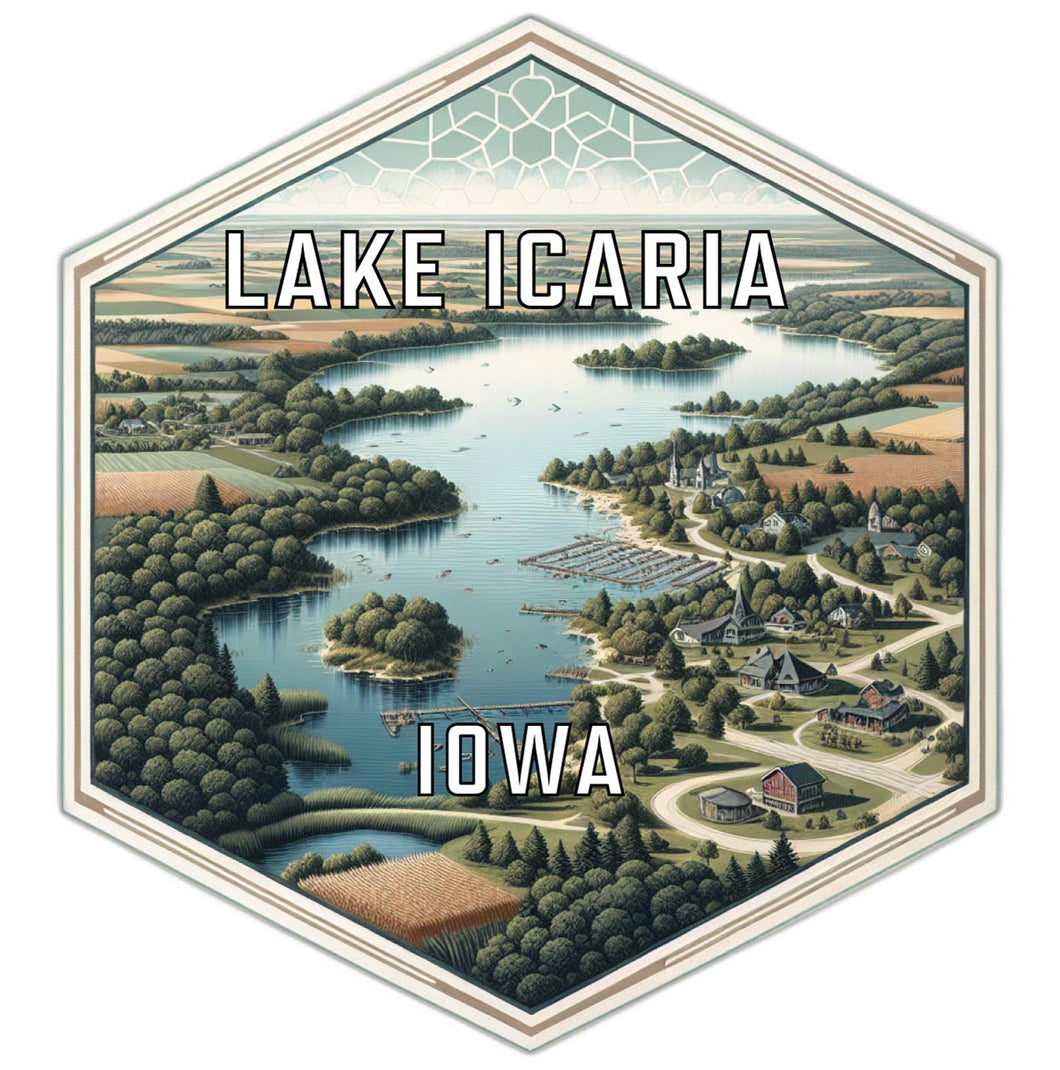 Lake Icaria Iowa Travel Destination Souvenir Vinyl Decal Sticker 2-Inch