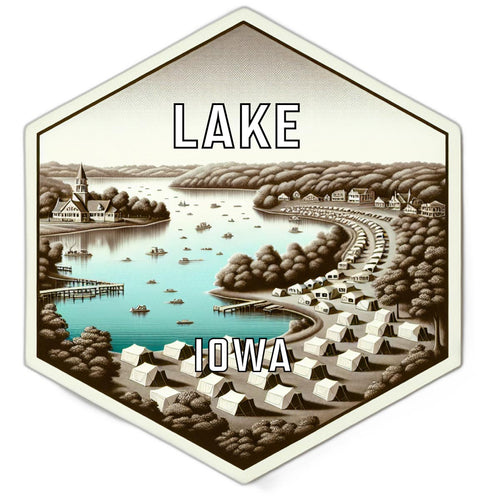 Lake Iowa Travel Destination Souvenir Vinyl Decal Sticker 6-Inch