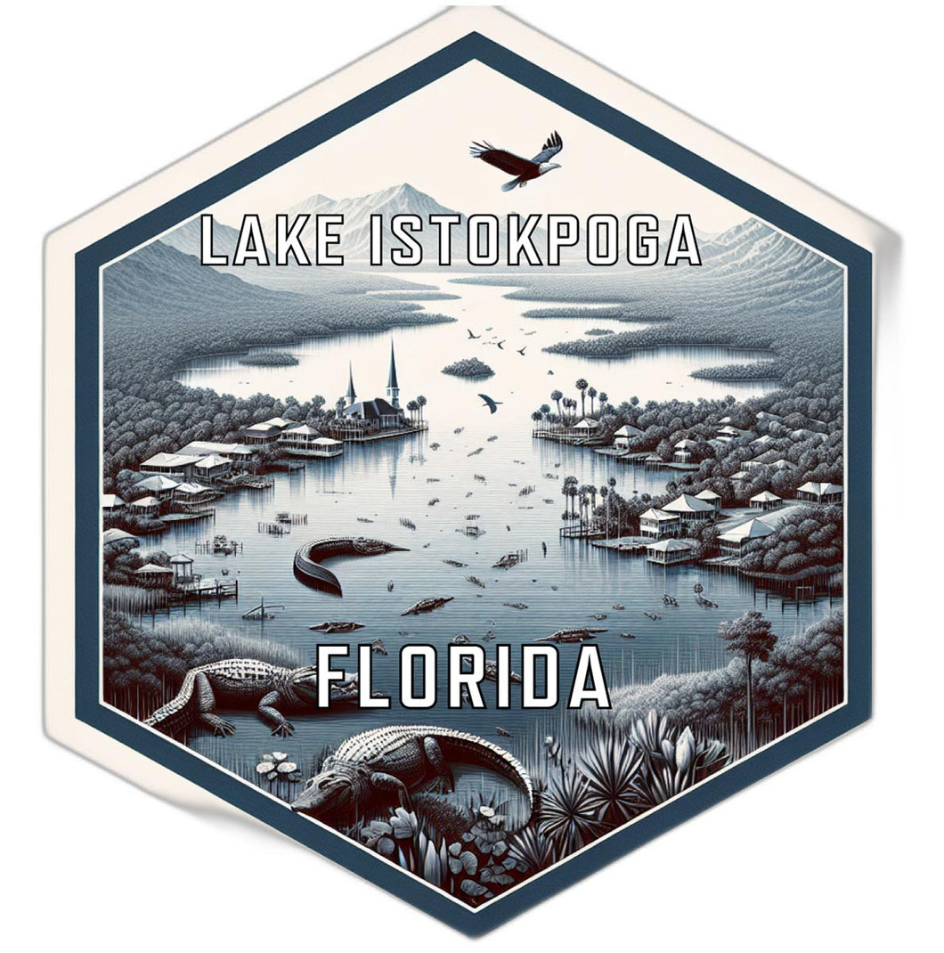 Lake Istokpoga Florida Souvenir Travel Destination Die Cut Hexagon Fridge Magnet 6-Inch