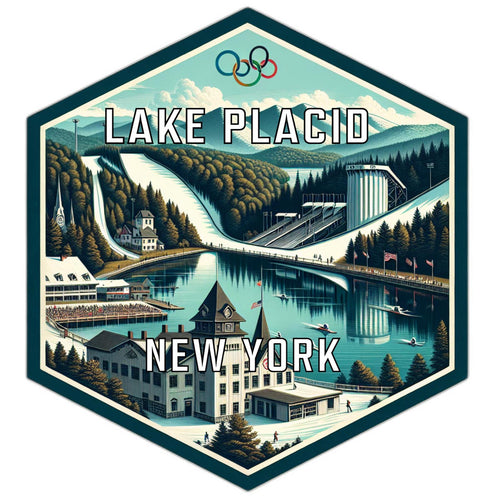 Lake Placid New York Travel Destination Souvenir Vinyl Decal Sticker 6-Inch