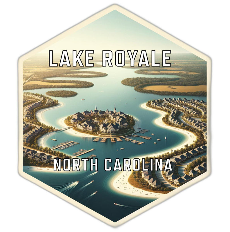 Lake Royale North Carolina Souvenir Travel Destination Die Cut Hexagon Fridge Magnet 2-Inch
