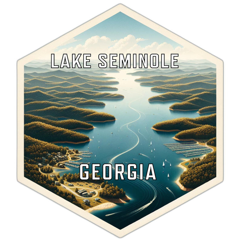Lake Seminole Georgia Souvenir Travel Destination Die Cut Hexagon Fridge Magnet 2-Inch