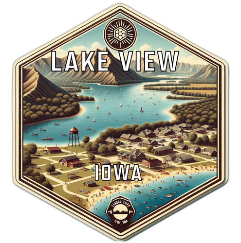 Lake View Iowa Travel Destination Souvenir Vinyl Decal Sticker 4-Inch