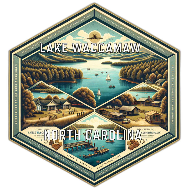 Lake Waccamaw North Carolina Travel Destination Souvenir Vinyl Decal Sticker 4-Inch